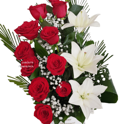 BOX OF FLOWERS- ruže i ljiljan