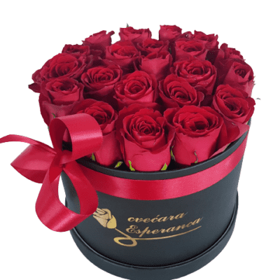 BOX OF FLOWERS-CRVENE ruže u kutiji