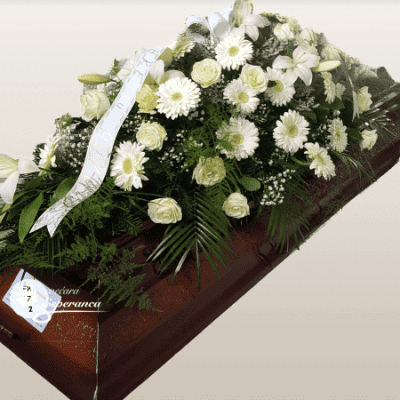 Suza za kovčeg – gerber, ruža, ljiljan, gipsofila, zelenilo