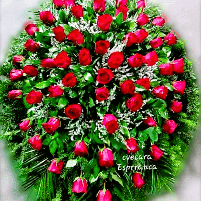 Venac za groblje – ruže crvene