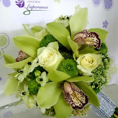 Bidermajer – Orhideja, ruža, ornitogalum, kermit, dekoracija
