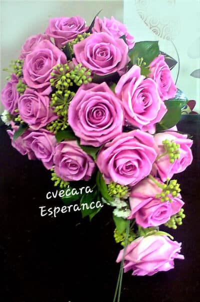bidermajer ruza pink dekoracija 762 Cvećara Esperanca