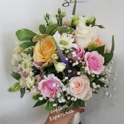 Bidermajer – Ruža, slajer, mini ruža, lizijantus, dekorativno zelenilo