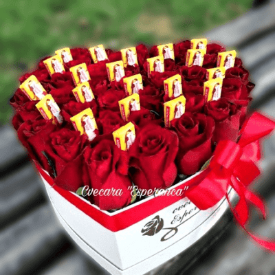 BOX OF FLOWERS- RUŽA I NAJLEPŠE ŽELJE