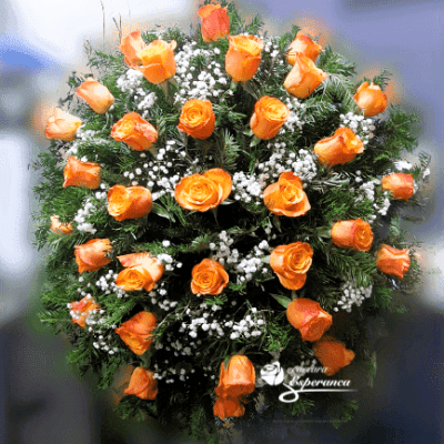 Venac za groblje-Ruza narandzasta