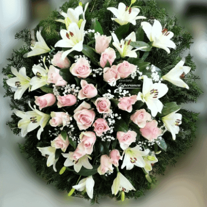 Venac za groblje-Ljiljan,ruza